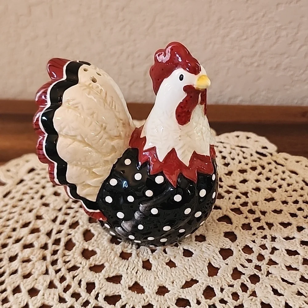 Fitz and Floyd Rise and Shine Chicken & Rooster Salt and Pepper Shaker S…